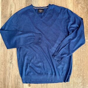 Charles Tyrwhitt Deep Blue Merino Wool V-Neck Sweater